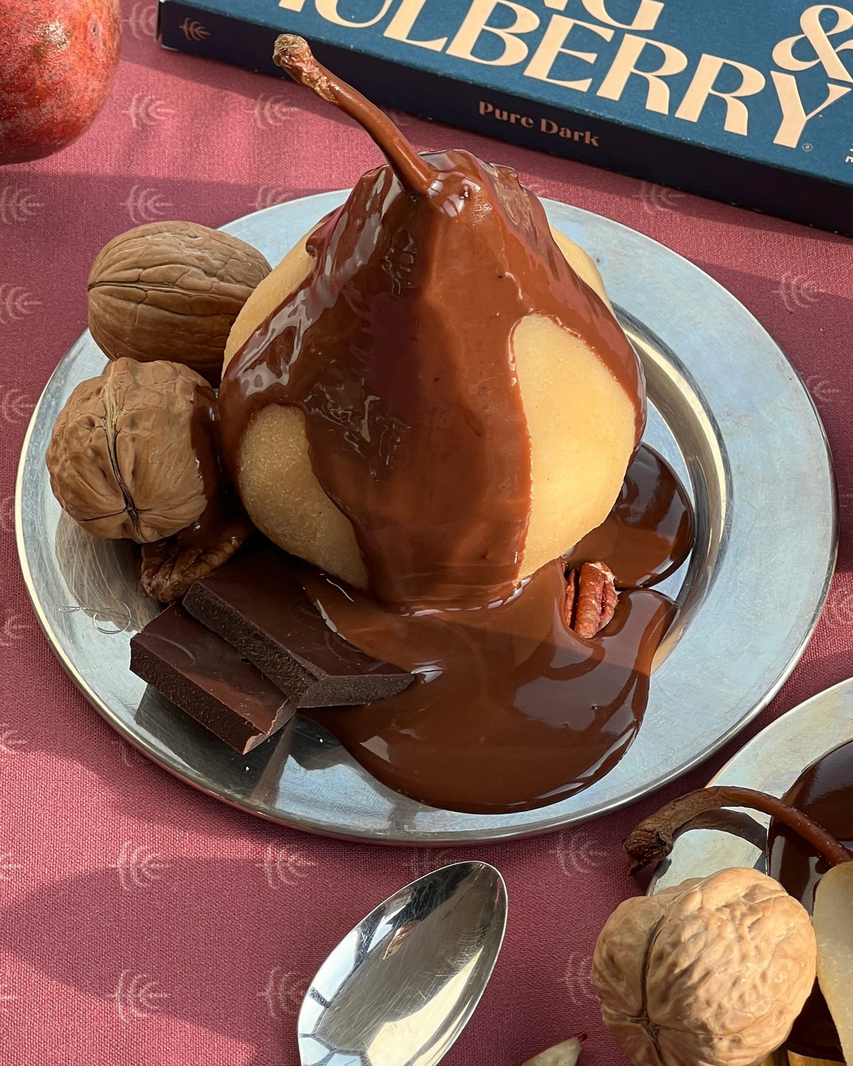 Poached Pears with Chocolate Sauce