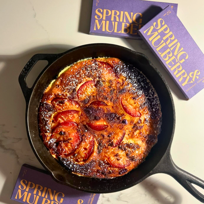 Plum & Bergamot Chocolate Clafoutis