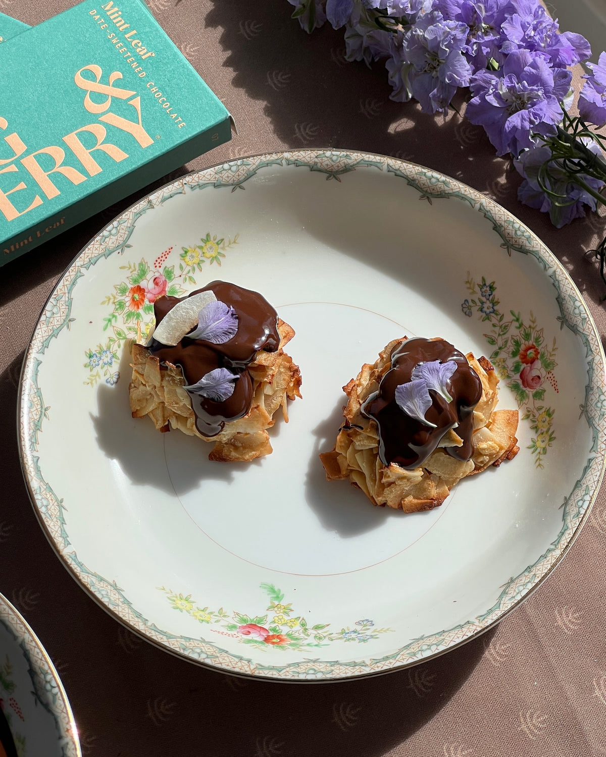 Toasted Coconut Macaroons with Mint Chocolate Drizzle
