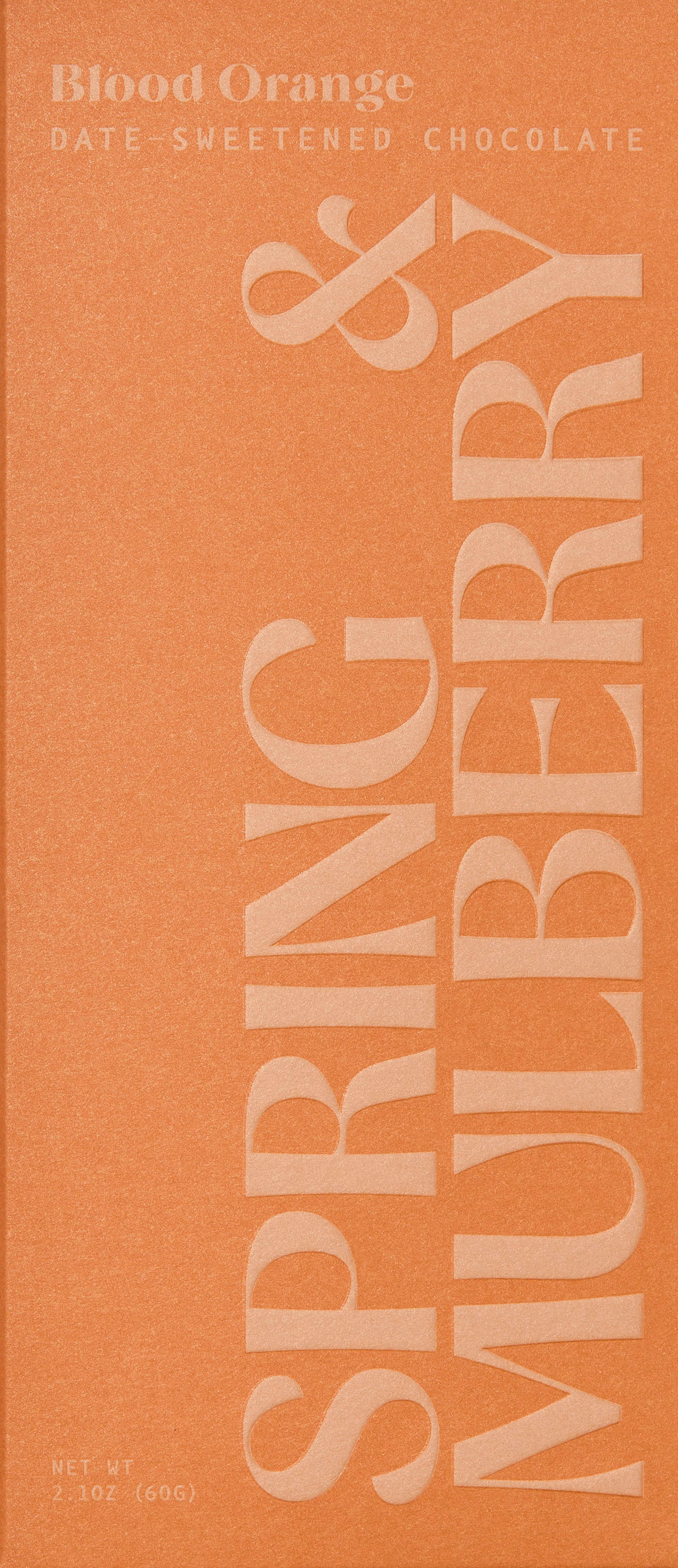 Spring & Mulberry Blood Orange Chocolate Bar in Orange Box