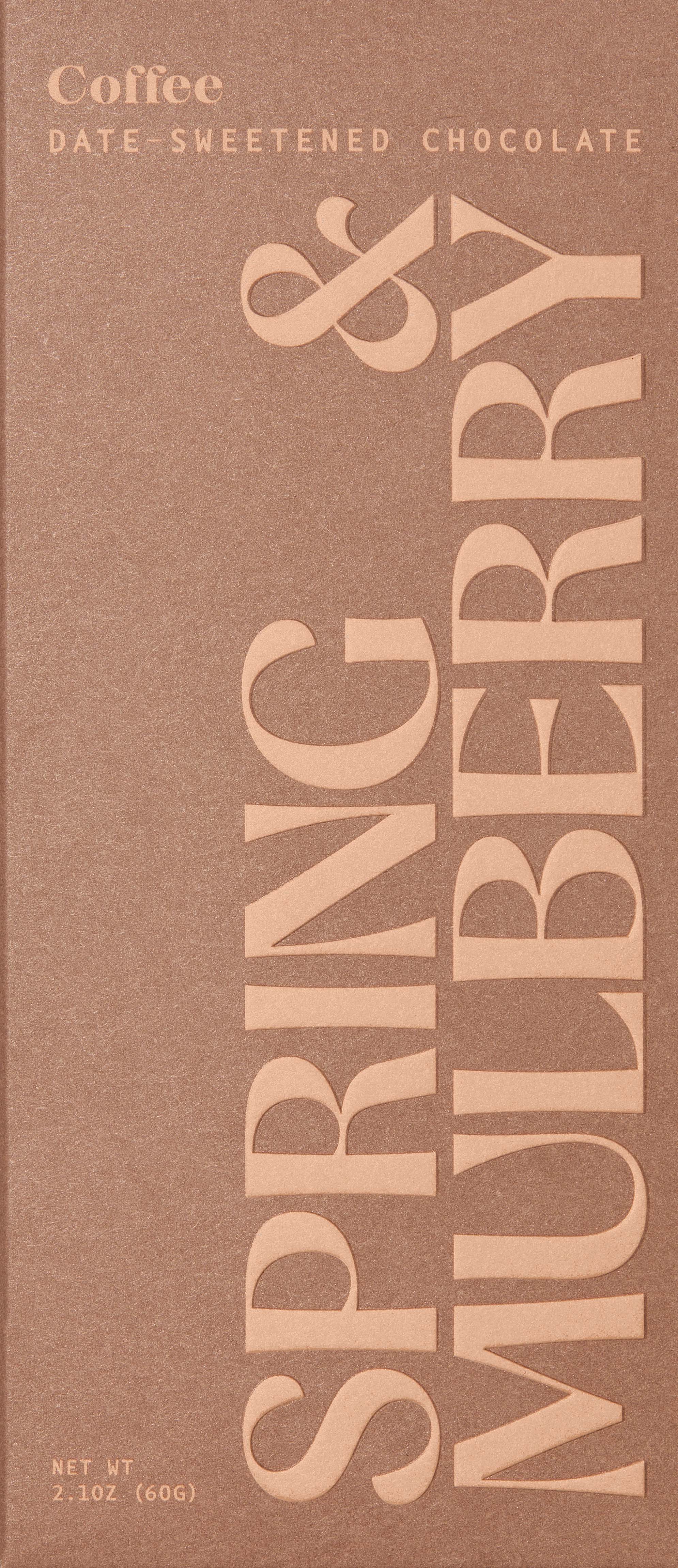 Spring & Mulberry Coffee Chocolate Bar in Brown Box