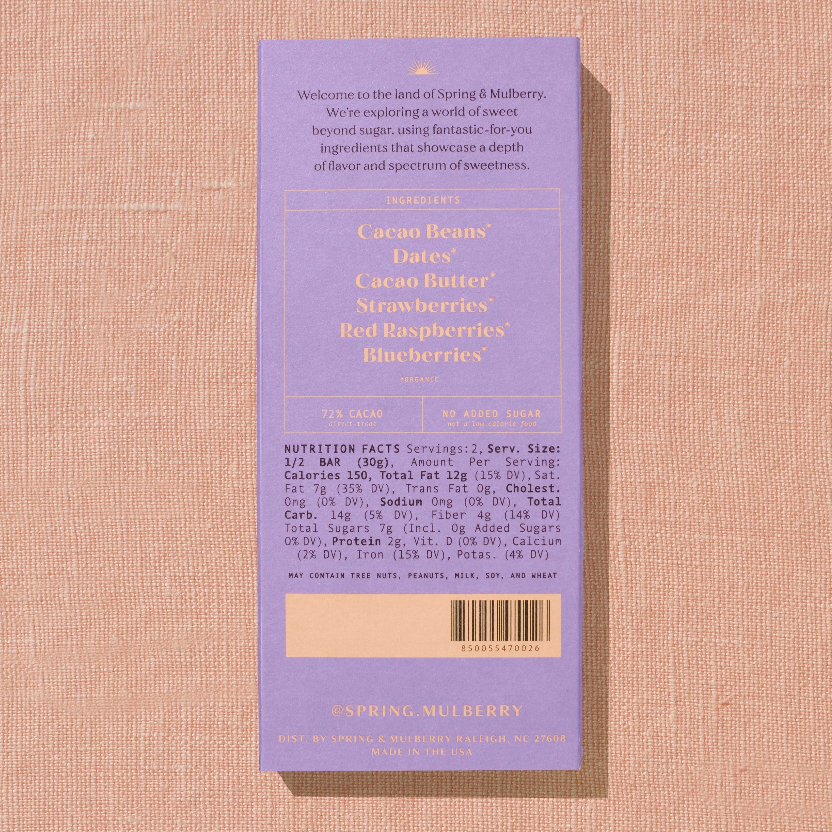 Mixed Berry Date-Sweetened Dark Chocolate – Spring & Mulberry