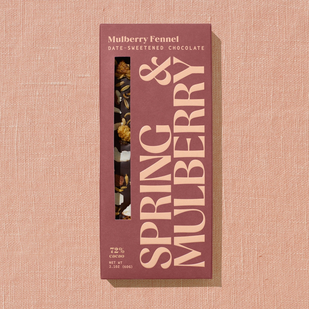 Mulberry Fennel Date-Sweetened Dark Chocolate – Spring & Mulberry