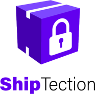 A 3D style logo of ShipTection containing a purple box with a white lock icon on the side, the words SHIP are in bold on the bottom left corner of the image. 